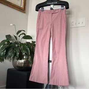 Theory Y2K Flared Wide Leg Low Rise Pants Sz 2 Striped Pink White Pockets